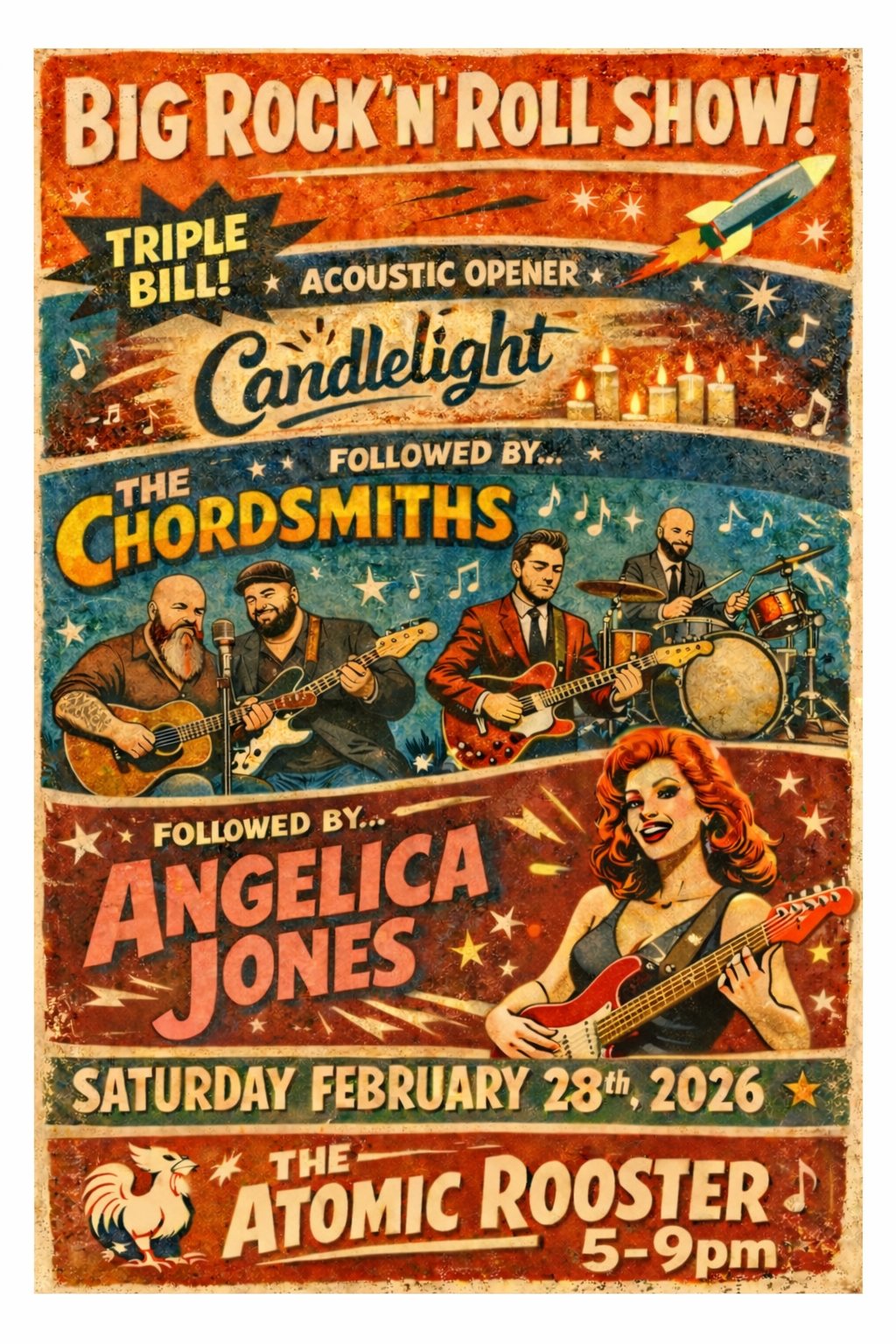 Angelica Jones, the Chordsmiths, and Candlelight Live at the Atomic&nbsp;Rooster!!